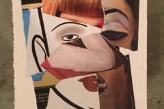 Marcia Pitch, "About Face", 2017, Mixed paper on rag paper, framed 11x15 inches. Estimate: $400