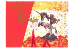 Diyan Achjadi, "Betwixt and Between", 2016, lithography, silkscreen and letterpress on paper, 11.25” x 15.25”. (1 of 20), Framed. Estimate: $400