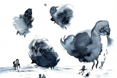 Cindy Mochizuki, "Things on the Shoreline", 2016, Ink on Canvas, Framed, 8 x 10 inches. Estimate: $750.